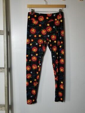 CELEBRATE HALLOWEEN WOMEN'S PUMPKIN PRINT LEGGINGS SIZE SMALL